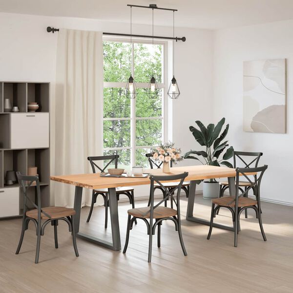 vidaXL Dining Table Leg Set of 2 Anthracite Powder-coated steel Large