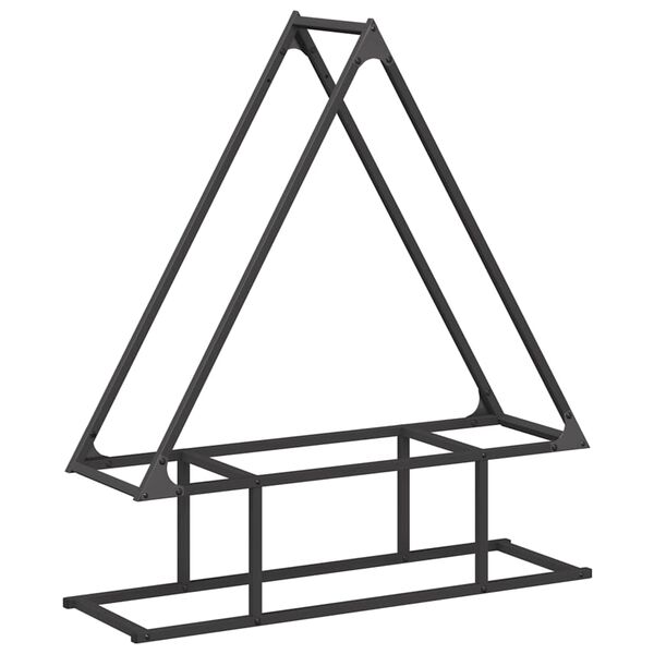 vidaXL Firewood Rack Black 31.5x9.8x35.4" Cold-rolled steel