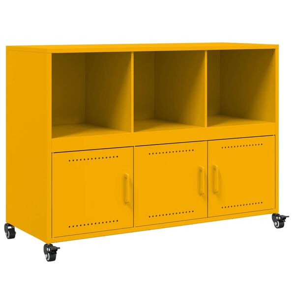 vidaXL Sideboard Mustard Yellow Cold-Rolled Steel Medium Sideboard