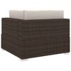 vidaXL Corner Seat Brown PE Rattan, Polyester, Powder-Coated Steel Medium