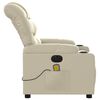 vidaXL Electric Massage Recliner Chair Cream Faux Leather