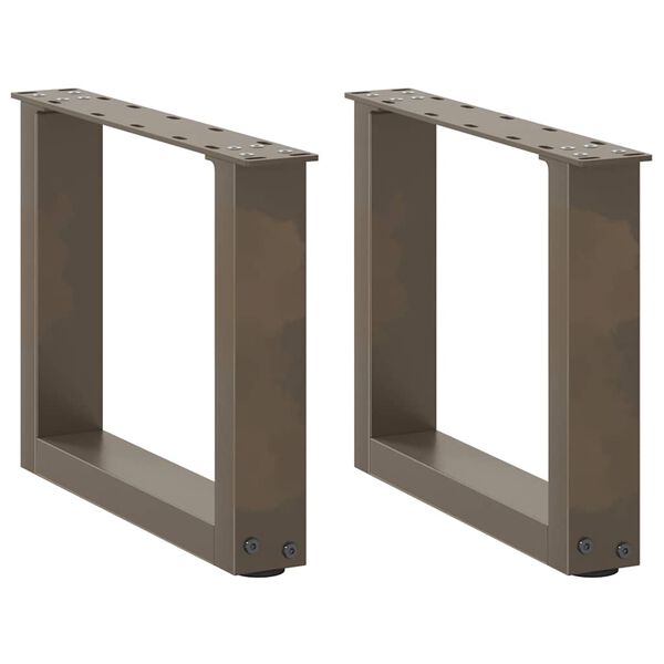 vidaXL Coffee Table Leg Set of 2 Natural Steel Powder-Coated Steel