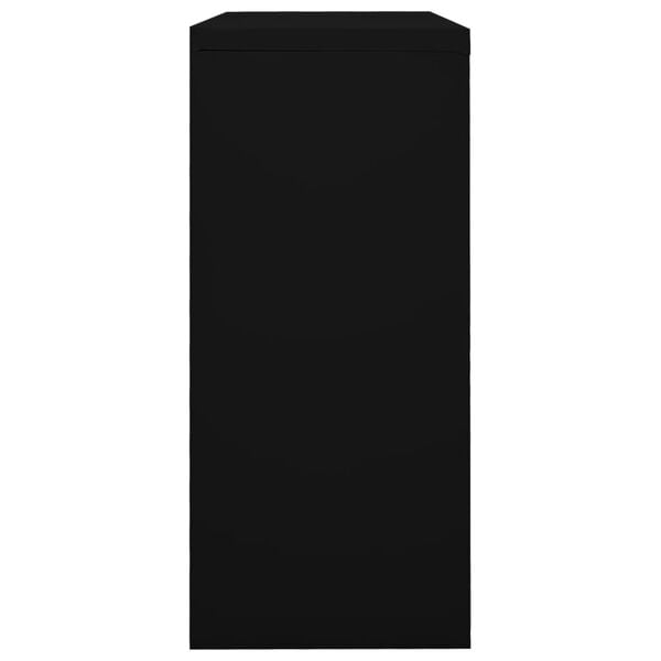 vidaXL Sliding Door Cabinet Black Steel Compact Adjustable Shelves