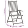 vidaXL Garden Chair Set of 8 Grey Solid Acacia wood Standard