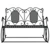 vidaXL Rocking Bench Black Steel Standard Rocking Bench Rectangular