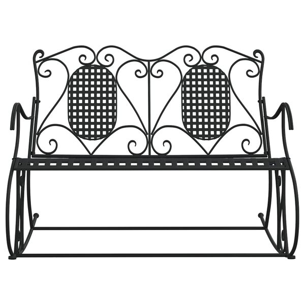 vidaXL Rocking Bench Black Steel Standard Rocking Bench Rectangular
