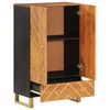 vidaXL Highboard Brown and Black 23.6"x13.2"x39.4" Solid Wood Mango