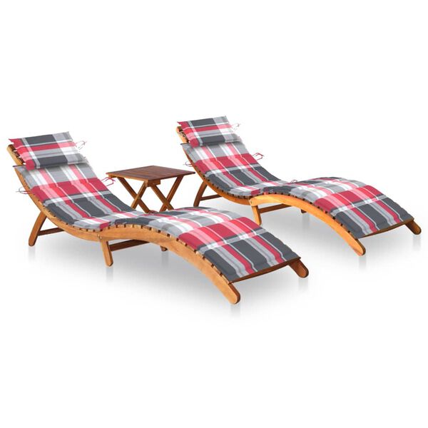 vidaXL Patio Sun Lounger Natural wood Solid acacia wood Medium Foldable