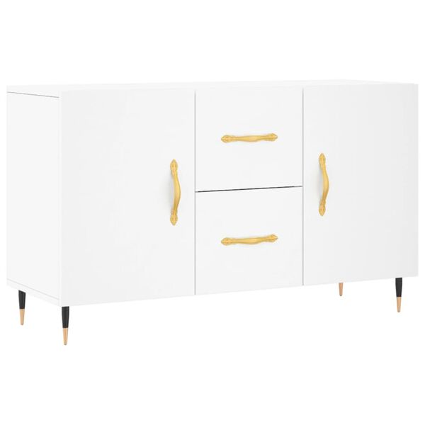 vidaXL Sideboard White Engineered wood, metal Sideboard Rectangular