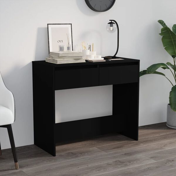 vidaXL Console Table Black Engineered wood, Steel Medium Console Table