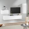 vidaXL TV Cabinet Set Set of 4 White Engineered Wood Medium