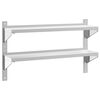 vidaXL Wall Shelf Silver Stainless Steel 39.4 x 9.3 x 23.6 in
