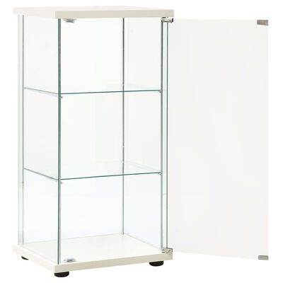 vidaXL Storage Cabinet Tempered Glass White