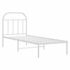 vidaXL Bed Frame White Powder-Coated Steel Small Single Bed Frame
