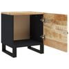 vidaXL Bedside Cabinet Black, Natural Wood Solid Mango Wood, Iron Compact