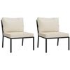 vidaXL Patio Chair Set of 2 Black and sand
