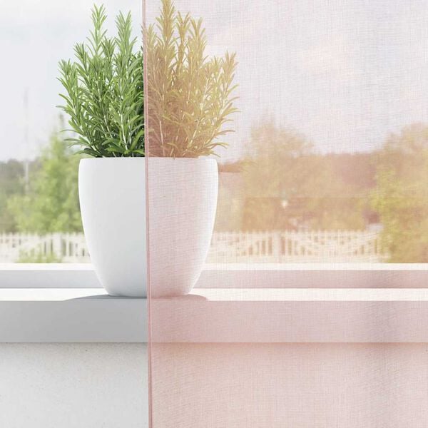 vidaXL Voile Curtains with Loops 2 pcs Light Pink 55.1x96.5"