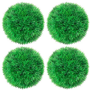vidaXL Green Artificial Boxwood Ball Polyethylene 4.7 in diameter