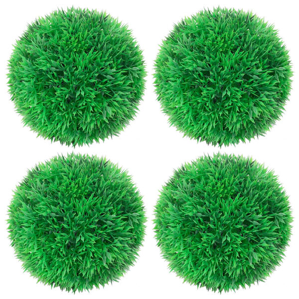 vidaXL Green Artificial Boxwood Ball Polyethylene 4.7 in diameter