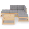 vidaXL Garden Lounge Set Natural wood Solid pinewood, 100% polyester fabric