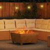vidaXL Fire Pit Brown 31.50 x 31.50 x 16.93 in Steel