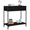 vidaXL Console Table Black Engineered wood, metal 29.5 x 13.6 x 29.5 in