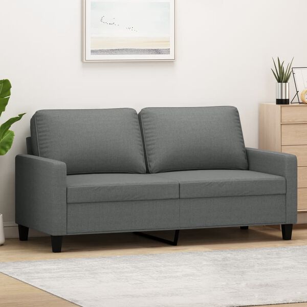 vidaXL 2-seater Sofa Dark grey Fabric (100% polyester), metal, textilene