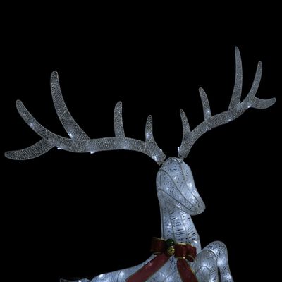vidaXL Flying Reindeer Christmas Decoration 120 LEDs Silver Cold White