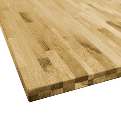 vidaXL Table Top Solid Oak Wood Square 1.7" 27.6"x27.6"