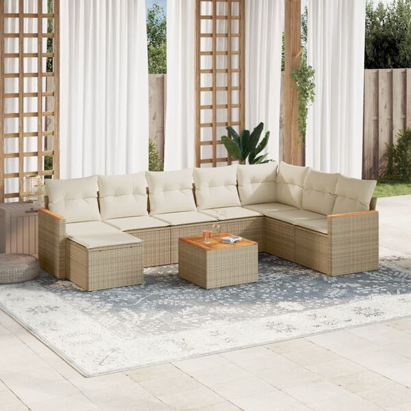 vidaXL Garden Sofa Set Beige