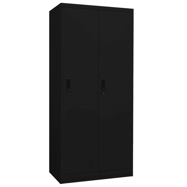 vidaXL Wardrobe Black Steel 31.5x19.7x70.9 in Wardrobe Rectangular