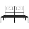 vidaXL Bed Frame Black Steel 55.1 x 78.7 in Bed Frame Rectangular