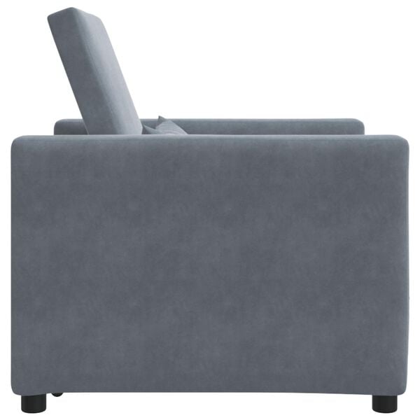 vidaXL Pull out Sofa Bed Single Dark gray 90 x 165 x 87 cm Velvet