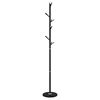 vidaXL Coat Stand Black Powder-coated Iron, Marble Tall Coat Stand