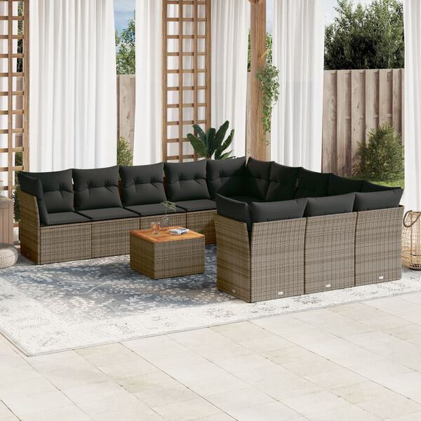 vidaXL Garden Sofa Set Grey