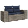 vidaXL 10 Piece Patio Sofa Set with Cushions Gray Poly Rattan