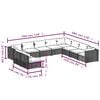 vidaXL Garden Lounge Set Brown Poly rattan, powder-coated steel, plastic
