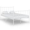 vidaXL Bed Frame without Mattress White Metal 120 x 78.7 "