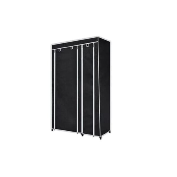 vidaXL Folding Wardrobe Black Polypropylene, Steel Space-saving Foldable