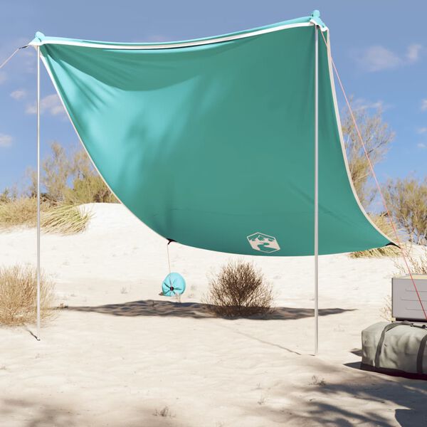 vidaXL Beach Canopy with Sand Anchors Green 84.3x92.9"
