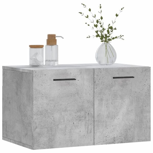 vidaXL Wall Cabinet Concrete Grey Engineered Wood 23.6x14.4x13.8 in