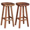 vidaXL Bar Stool Set of 2 Brown Solid acacia wood Medium Bar Stool