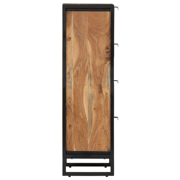 vidaXL Bathroom Cabinet Natural wood with black