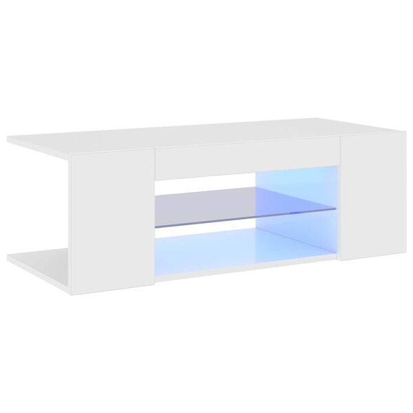 vidaXL TV Cabinet High gloss white Engineered wood 35.4 x 15.4 x 11.8 in