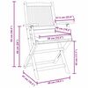 vidaXL Folding Chair 2 pcs Gray 49 x 57.5 x 92cm Solid Acacia wood