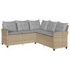 vidaXL Garden Sofa Set Beige PE Rattan Large Removable Covers
