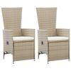 vidaXL Outdoor Chair Set of 2 Beige
