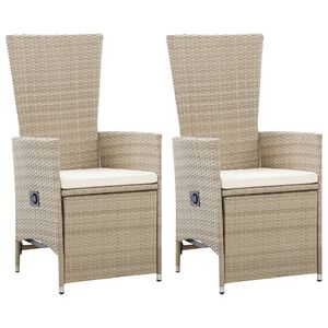 vidaXL Outdoor Chair Set of 2 Beige