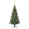 vidaXL Artificial Pre-lit Christmas Tree Green 59.06 in PVC and Metal