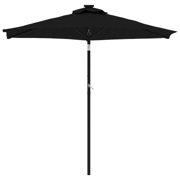 vidaXL Garden Parasol Black Polyester, Steel Large Tiltable
